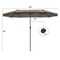 Costway 15FT Patio Double-Sided Umbrella Crank Outdoor Garden Market Sun Shade Red\Blue\Coffee\Beige\Navy\Orange\Turquoise